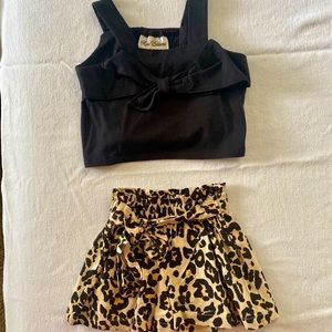 Rare Editions Baby Girls 2-pc Top & Leopard Print Shorts Set